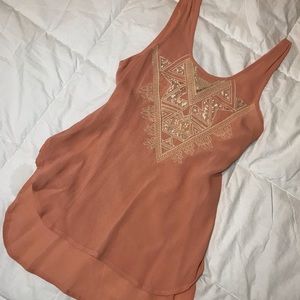 Peach detailed shirt